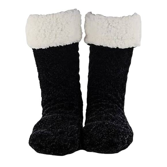 New THE COMFY Black Slipper Socks Women’s Size 6-10 - Picture 1 of 2